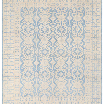 Khotan 9' 10" X 12' 2" Hand Knotted Wool Rug 9' 10" X 12' 2" (300 X 371) / Blue / Wool