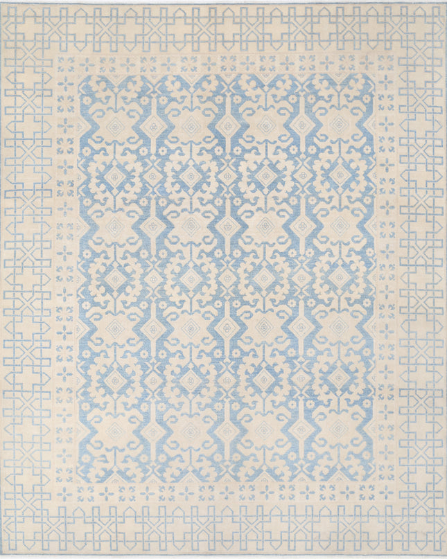Khotan 9' 10" X 12' 2" Hand Knotted Wool Rug 9' 10" X 12' 2" (300 X 371) / Blue / Wool