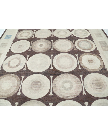 Khotan 10' 5" X 13' 3" Hand Knotted Wool Rug 10' 5" X 13' 3" (318 X 404) / Brown / Wool