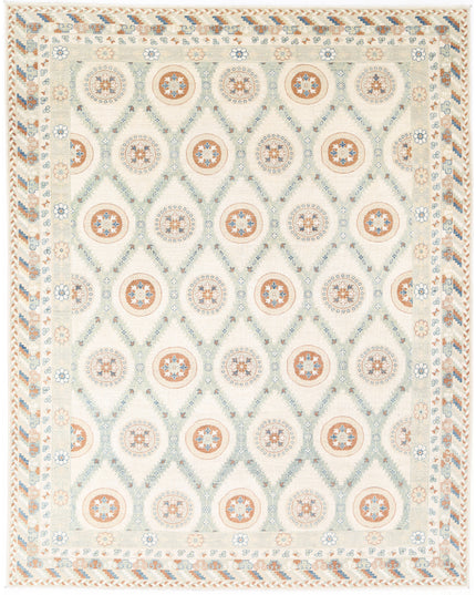 Khotan 9' 4" X 12' 0" Hand Knotted Wool Rug 9' 4" X 12' 0" (284 X 366) / Green / Wool