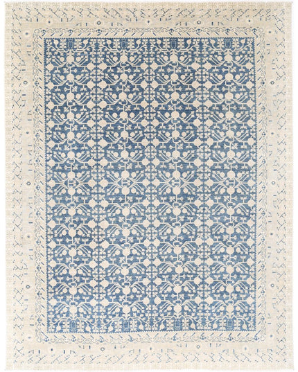 Khotan 9' 3" X 12' 0" Hand Knotted Wool Rug 9' 3" X 12' 0" (282 X 366) / Blue / Wool