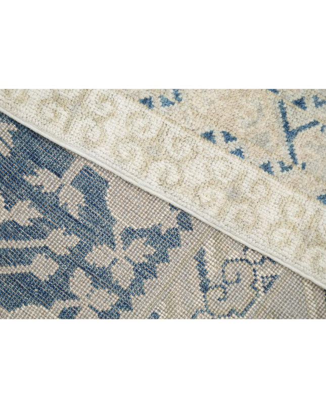 Khotan 9' 3" X 12' 0" Hand Knotted Wool Rug 9' 3" X 12' 0" (282 X 366) / Blue / Wool