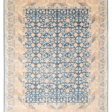 Khotan 9' 3" X 11' 10" Hand Knotted Wool Rug 9' 3" X 11' 10" (282 X 361) / Blue / Wool