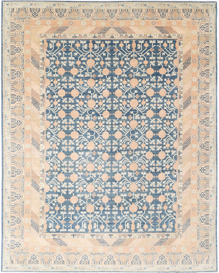Khotan 9' 3" X 11' 10" Hand Knotted Wool Rug 9' 3" X 11' 10" (282 X 361) / Blue / Wool