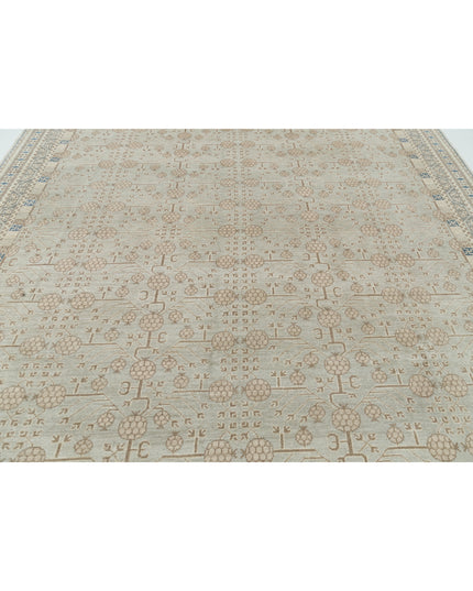 Khotan 9' 5" X 11' 11" Hand Knotted Wool Rug 9' 5" X 11' 11" (287 X 363) / Grey / Wool
