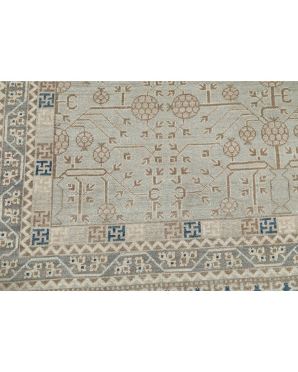Khotan 9' 5" X 11' 11" Hand Knotted Wool Rug 9' 5" X 11' 11" (287 X 363) / Grey / Wool