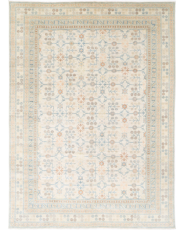 Khotan 10' 2" X 14' 1" Hand Knotted Wool Rug 10' 2" X 14' 1" (310 X 429) / Ivory / Wool