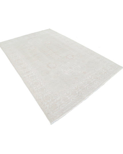 Khotan 6' 1" X 9' 2" Hand Knotted Wool Rug 6' 1" X 9' 2" (185 X 280) / Grey / Wool