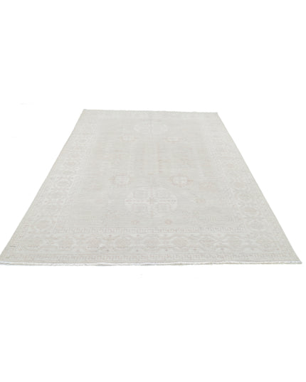 Khotan 6' 1" X 9' 2" Hand Knotted Wool Rug 6' 1" X 9' 2" (185 X 280) / Grey / Wool