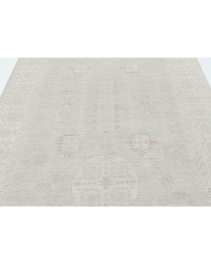 Khotan 6' 1" X 9' 2" Hand Knotted Wool Rug 6' 1" X 9' 2" (185 X 280) / Grey / Wool