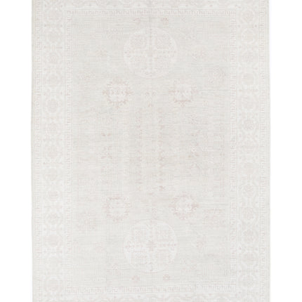 Khotan 6' 1" X 9' 2" Hand Knotted Wool Rug 6' 1" X 9' 2" (185 X 280) / Grey / Wool