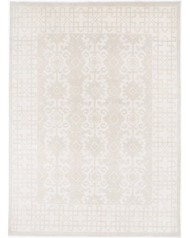 Khotan 7' 2" X 9' 11" Hand Knotted Wool Rug 7' 2" X 9' 11" (219 X 302) / Taupe / Wool