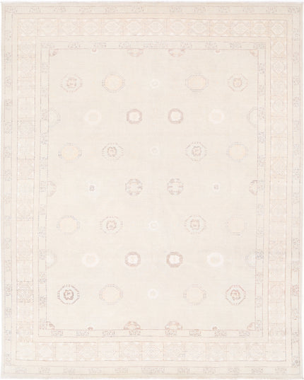 Khotan 8' 7" X 10' 10" Hand Knotted Wool Rug 8' 7" X 10' 10" (262 X 330) / Ivory / Wool