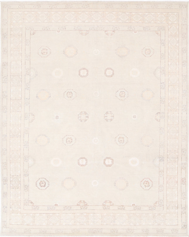 Khotan 8' 7" X 10' 10" Hand Knotted Wool Rug 8' 7" X 10' 10" (262 X 330) / Ivory / Wool
