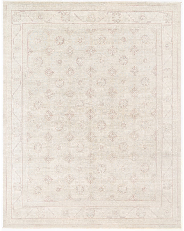 Khotan 8' 1" X 10' 4" Hand Knotted Wool Rug 8' 1" X 10' 4" (246 X 315) / Silver / Wool