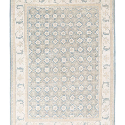 Khotan 9' 9" X 13' 9" Hand Knotted Wool Rug 9' 9" X 13' 9" (297 X 419) / Blue / Wool
