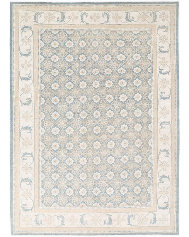 Khotan 9' 9" X 13' 9" Hand Knotted Wool Rug 9' 9" X 13' 9" (297 X 419) / Blue / Wool