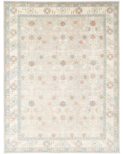 Khotan 10' 2" X 13' 8" Hand Knotted Wool Rug 10' 2" X 13' 8" (310 X 417) / Grey / Wool