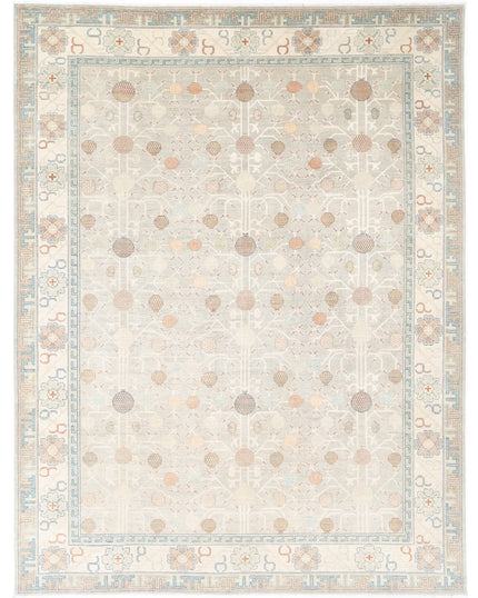 Khotan 10' 2" X 13' 8" Hand Knotted Wool Rug 10' 2" X 13' 8" (310 X 417) / Grey / Wool