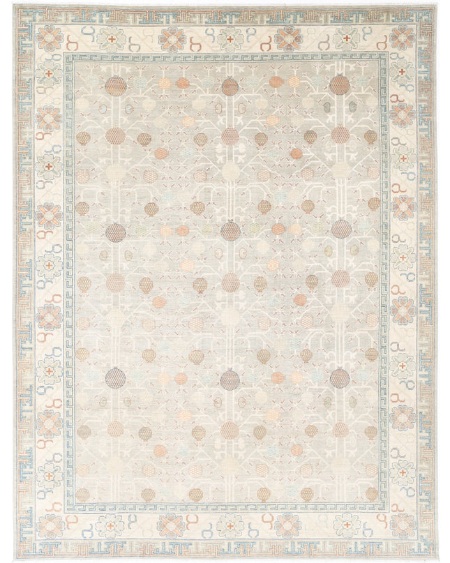 Khotan 10' 2" X 13' 8" Hand Knotted Wool Rug 10' 2" X 13' 8" (310 X 417) / Grey / Wool