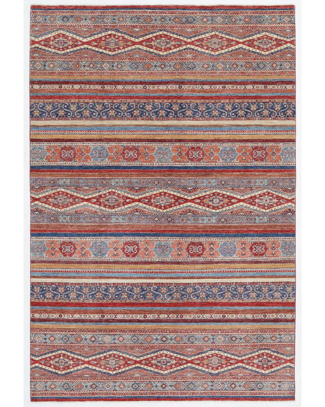 Khurjeen 6' 6" X 9' 10" Hand Knotted Wool Rug 6' 6" X 9' 10" (198 X 300) / Multi / Wool