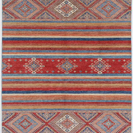 Khurjeen 6' 10" X 7' 10" Hand Knotted Wool Rug 6' 10" X 7' 10" (208 X 239) / Multi / Wool