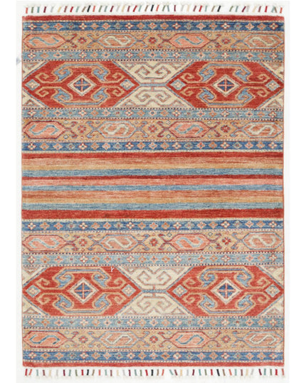 Khurjeen 3' 6" X 4' 9" Hand Knotted Wool Rug 3' 6" X 4' 9" (107 X 145) / Multi / Wool