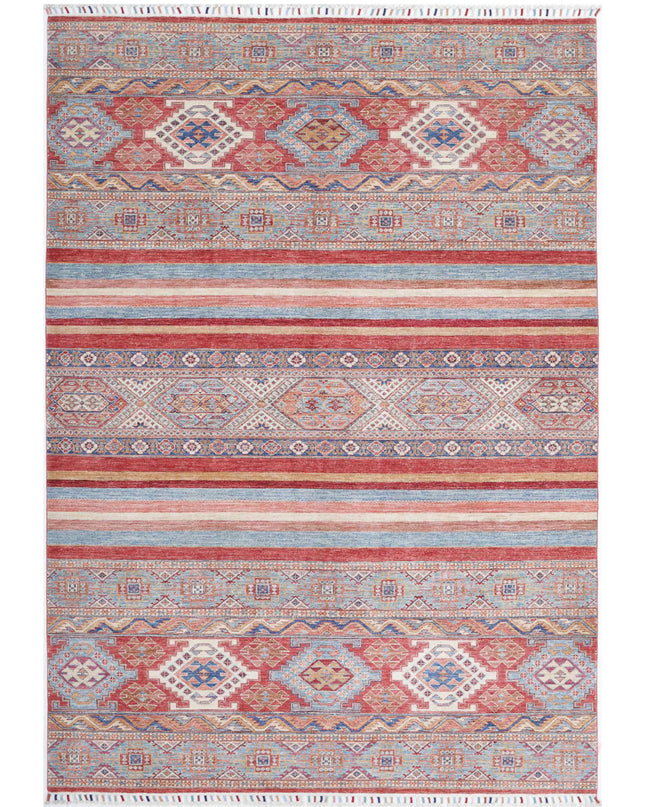 Khurjeen 6' 6" X 9' 7" Hand Knotted Wool Rug 6' 6" X 9' 7" (198 X 292) / Multi / Wool