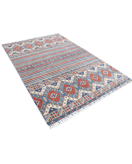 Khurjeen 5' 5" X 7' 11" Hand Knotted Wool Rug 5' 5" X 7' 11" (165 X 241) / Multi / Wool