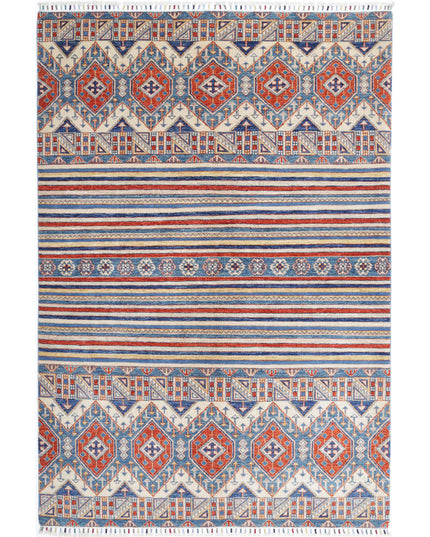 Khurjeen 5' 5" X 7' 11" Hand Knotted Wool Rug 5' 5" X 7' 11" (165 X 241) / Multi / Wool