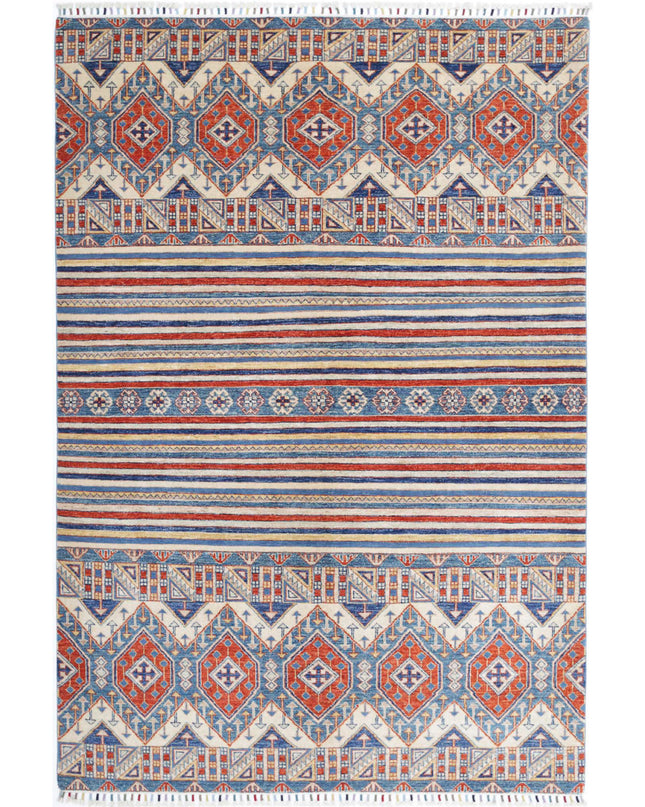 Khurjeen 5' 5" X 7' 11" Hand Knotted Wool Rug 5' 5" X 7' 11" (165 X 241) / Multi / Wool
