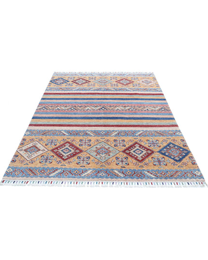Khurjeen 5' 8" X 7' 7" Hand Knotted Wool Rug 5' 8" X 7' 7" (173 X 231) / Multi / Wool