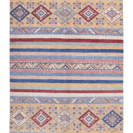 Khurjeen 5' 8" X 7' 7" Hand Knotted Wool Rug 5' 8" X 7' 7" (173 X 231) / Multi / Wool