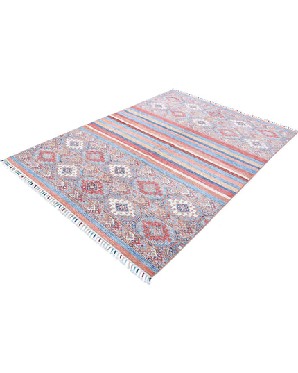 Khurjeen 5' 6" X 7' 7" Hand Knotted Wool Rug 5' 6" X 7' 7" (168 X 231) / Multi / Wool