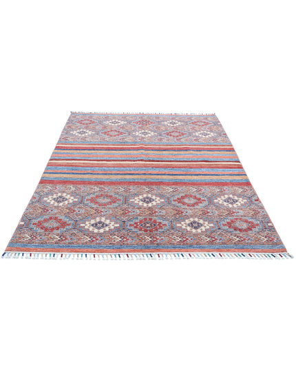 Khurjeen 5' 6" X 7' 7" Hand Knotted Wool Rug 5' 6" X 7' 7" (168 X 231) / Multi / Wool