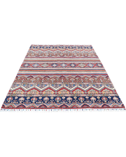 Khurjeen 5' 7" X 7' 4" Hand Knotted Wool Rug 5' 7" X 7' 4" (170 X 223) / Multi / Wool