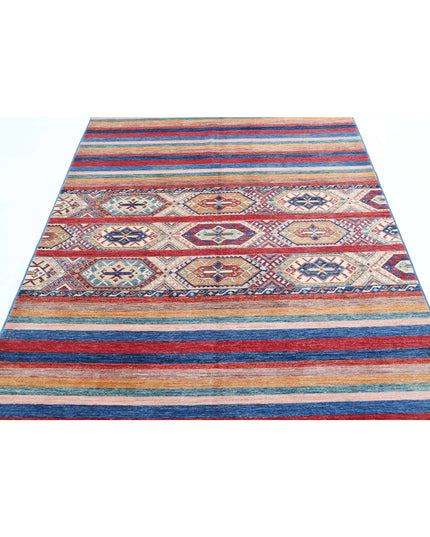 Khurjeen 5' 7" X 7' 10" Hand Knotted Wool Rug 5' 7" X 7' 10" (170 X 239) / Multi / Wool