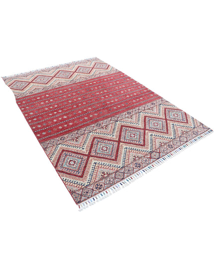 Khurjeen 5' 6" X 7' 6" Hand Knotted Wool Rug 5' 6" X 7' 6" (168 X 229) / Multi / Wool