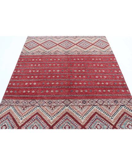 Khurjeen 5' 6" X 7' 6" Hand Knotted Wool Rug 5' 6" X 7' 6" (168 X 229) / Multi / Wool