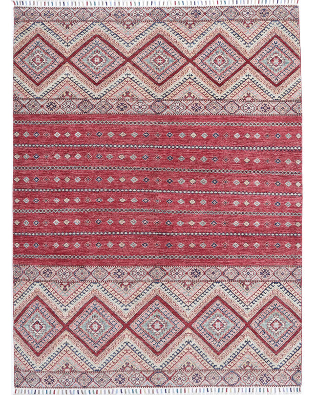 Khurjeen 5' 6" X 7' 6" Hand Knotted Wool Rug 5' 6" X 7' 6" (168 X 229) / Multi / Wool