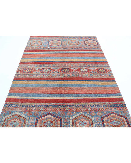 Khurjeen 5' 6" X 8' 0" Hand Knotted Wool Rug 5' 6" X 8' 0" (168 X 244) / Multi / Wool