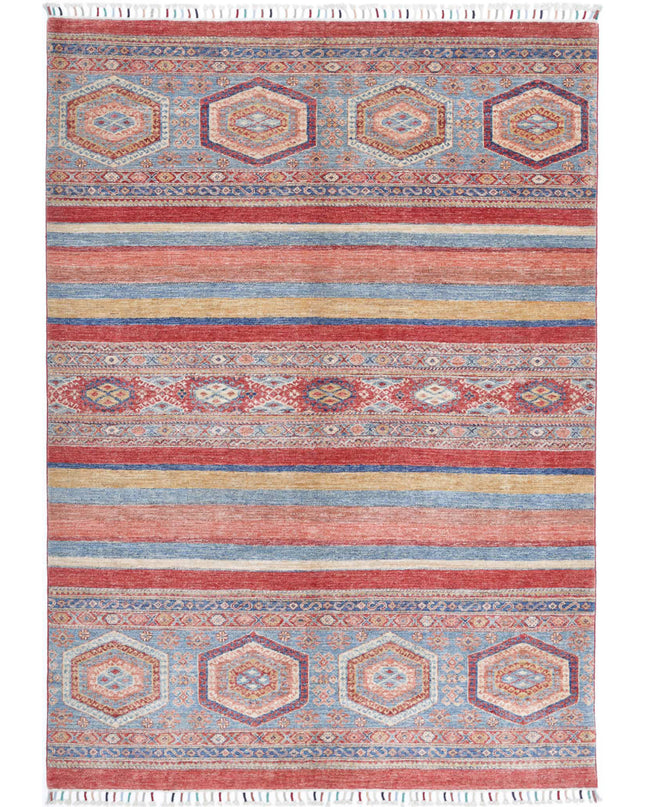 Khurjeen 5' 6" X 8' 0" Hand Knotted Wool Rug 5' 6" X 8' 0" (168 X 244) / Multi / Wool