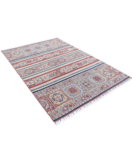 Khurjeen 5' 4" X 7' 9" Hand Knotted Wool Rug 5' 4" X 7' 9" (162 X 236) / Multi / Wool