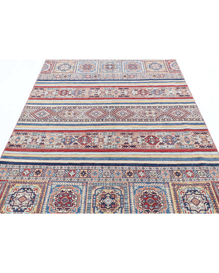 Khurjeen 5' 4" X 7' 9" Hand Knotted Wool Rug 5' 4" X 7' 9" (162 X 236) / Multi / Wool