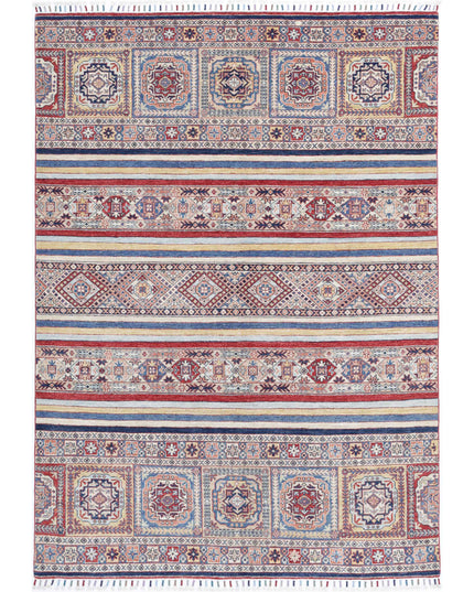 Khurjeen 5' 4" X 7' 9" Hand Knotted Wool Rug 5' 4" X 7' 9" (162 X 236) / Multi / Wool