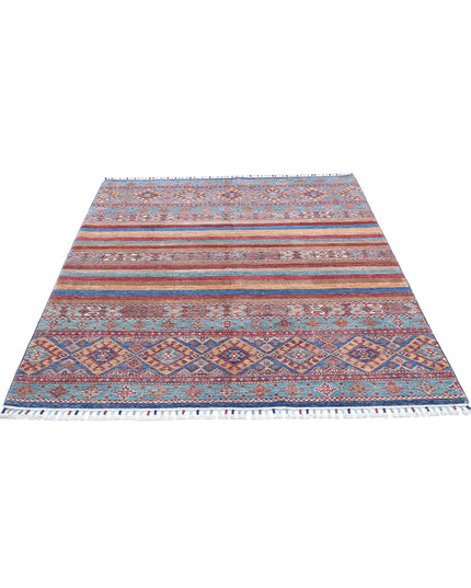 Khurjeen 5' 0" X 6' 6" Hand Knotted Wool Rug 5' 0" X 6' 6" (152 X 198) / Multi / Wool