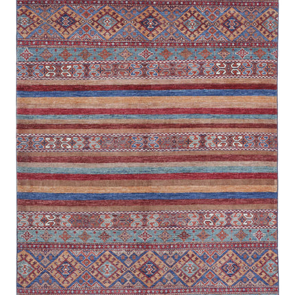 Khurjeen 5' 0" X 6' 6" Hand Knotted Wool Rug 5' 0" X 6' 6" (152 X 198) / Multi / Wool