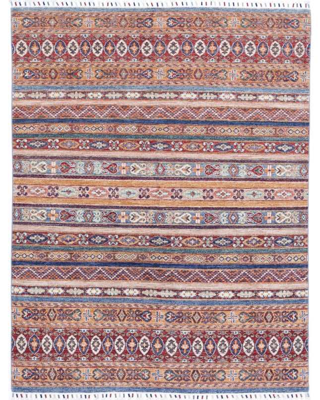 Khurjeen 4' 10" X 6' 2" Hand Knotted Wool Rug 4' 10" X 6' 2" (147 X 188) / Multi / Wool