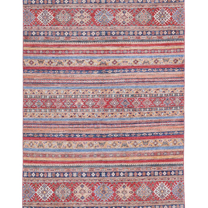 Khurjeen 4' 11" X 7' 2" Hand Knotted Wool Rug 4' 11" X 7' 2" (150 X 219) / Multi / Wool