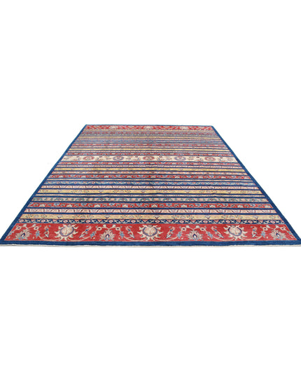 Khurjeen 9' 0" X 11' 7" Hand Knotted Wool Rug 9' 0" X 11' 7" (274 X 353) / Blue / Wool